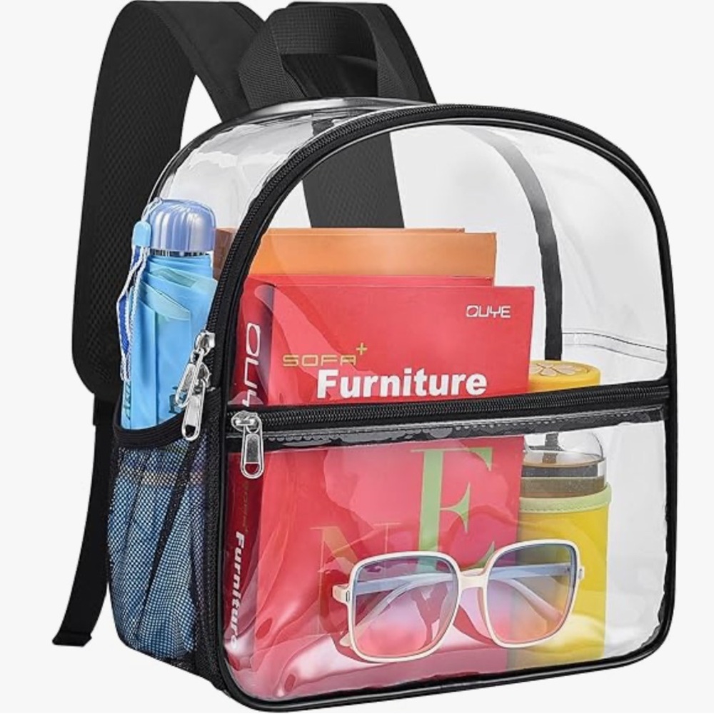 Paxiland Clear Backpack Stadium Appr’d 12×12×6 wReinforced&Wider Shoulder Straps